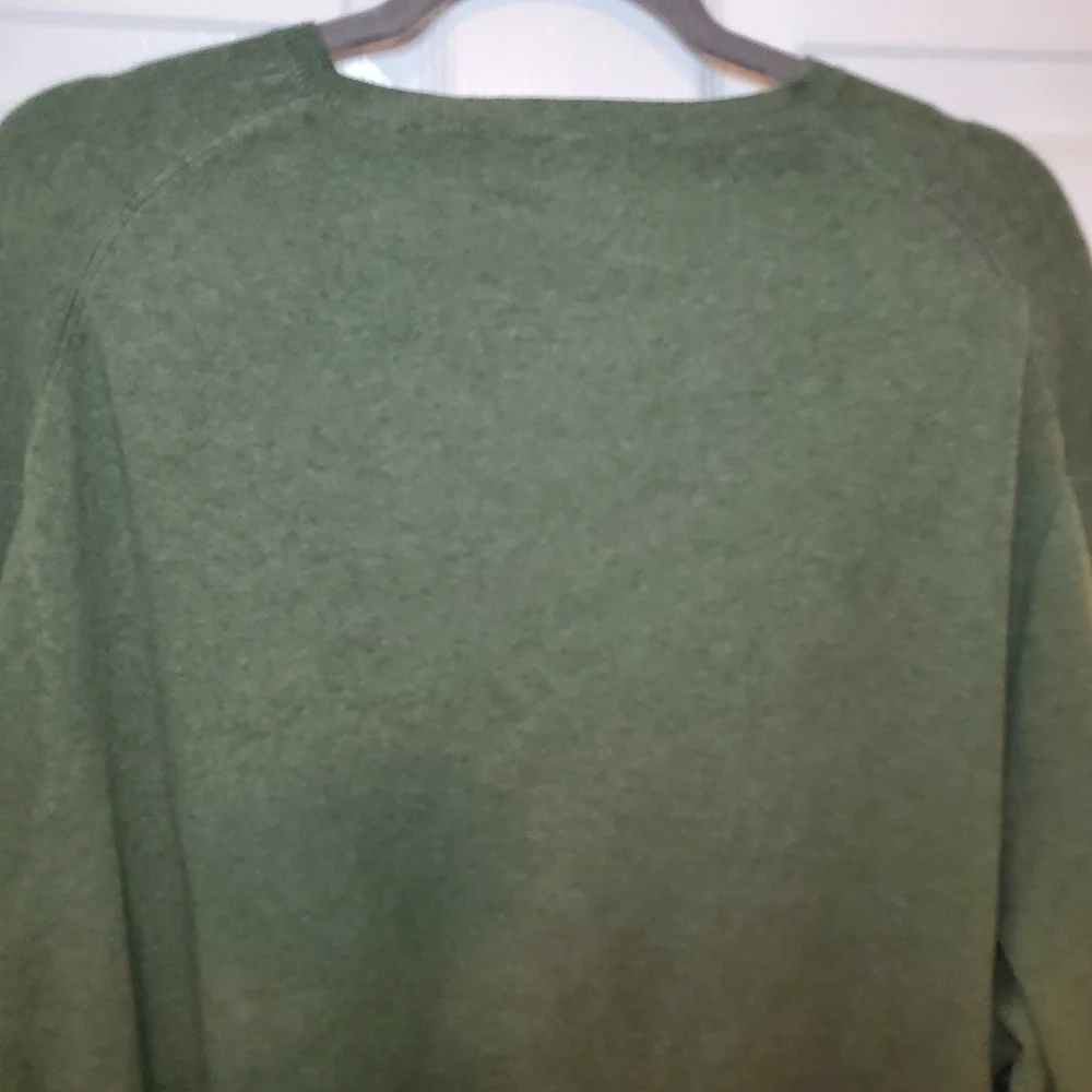 Polo Ralph Lauren 100% Pima Cotton Olive Green V-Neck Pullover Sweater Sz XXL